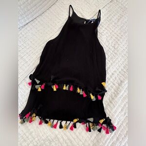 Black Tassle Tank Top